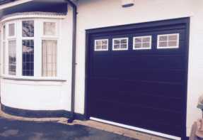 black roller garage door