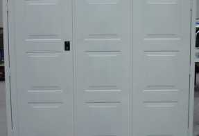 white side hinged garage door