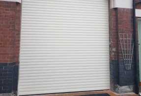 white roller garage door